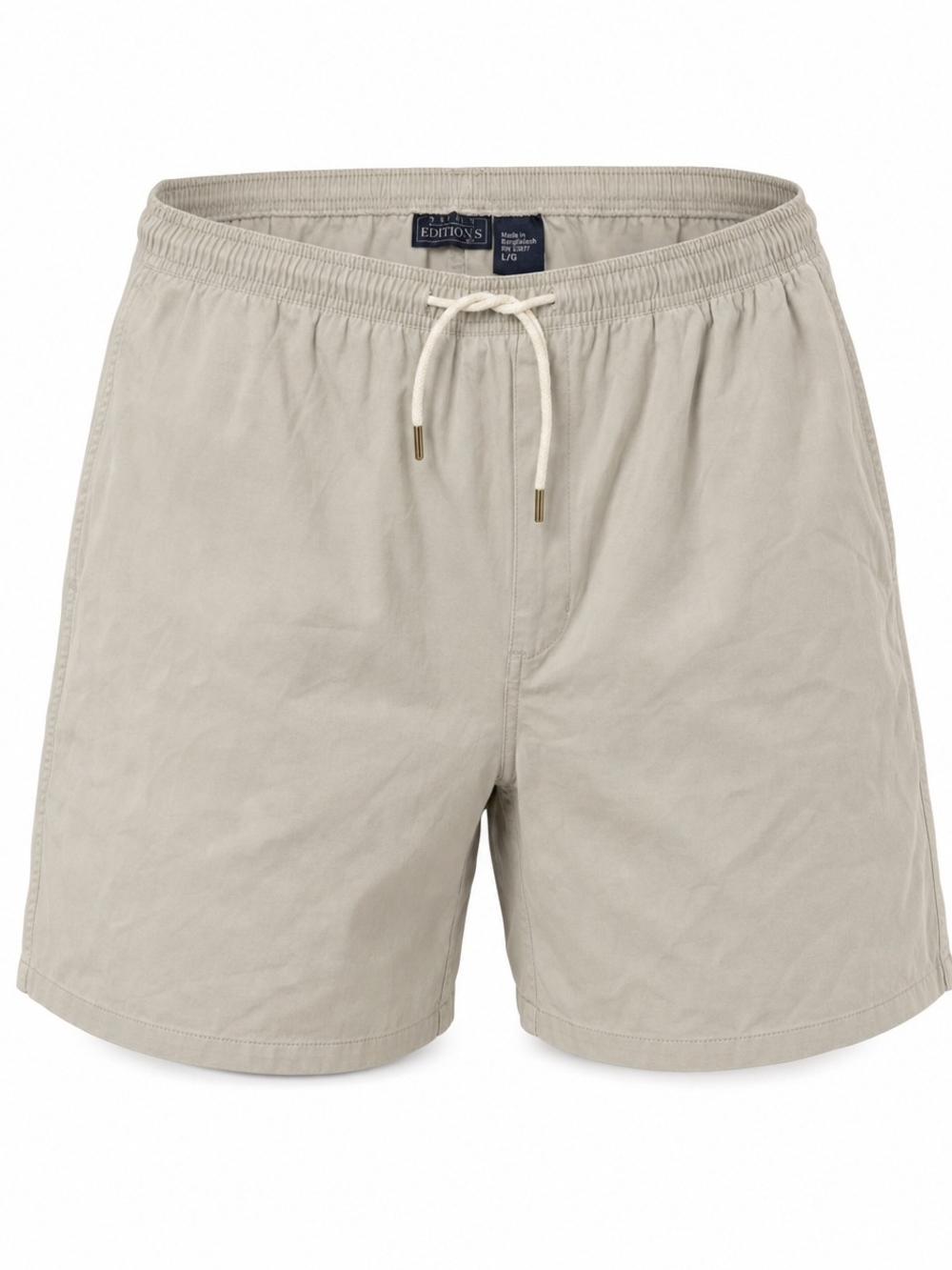 Basic Editions Khaki Elastic Waist‎ Drawstring Shorts Men's Size Medium